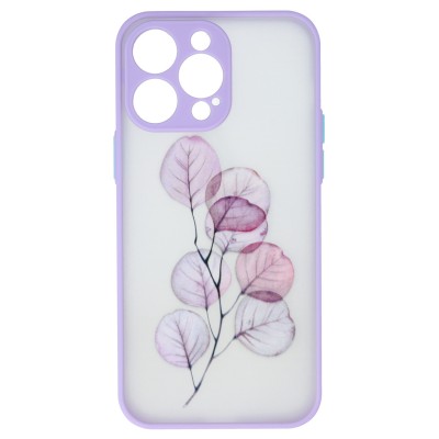 Husa iPhone 14 Pro, Plastic Dur cu protectie camera, Plant, Mov